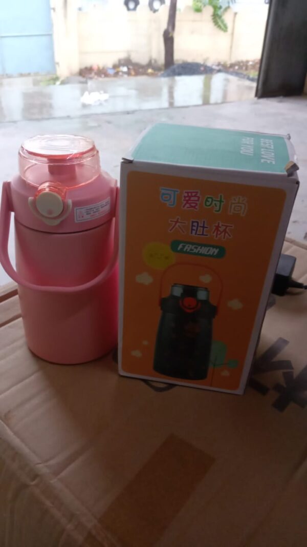 Stainless Steel Vacuum Insulated Water Bottle with Handle & Sticker (700 ML) - Image 3