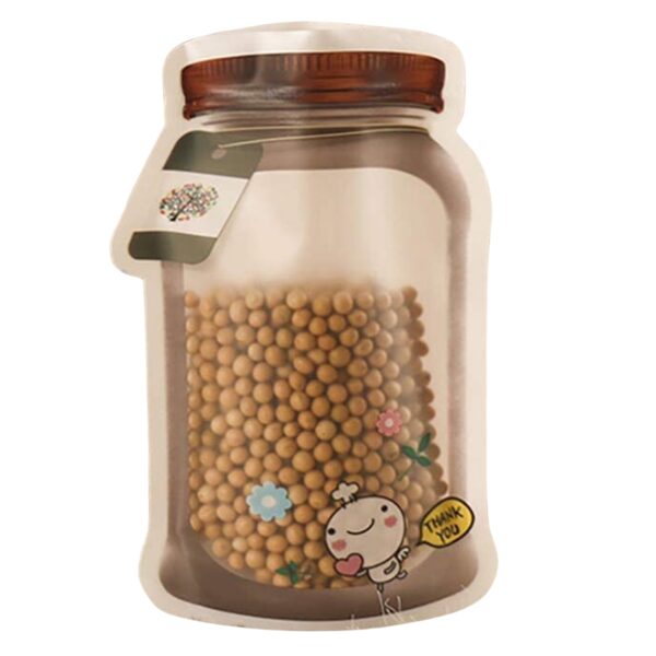 Plastic Transparent Big Jar Shaped Pouch With Zipper (1 Pc) - Image 5