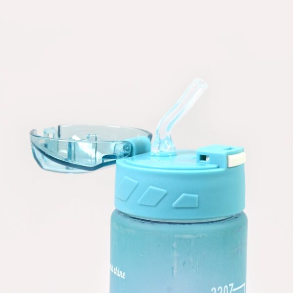 Plastic Colorful Motivational Water Bottle with Straw (900 ML) - Image 3