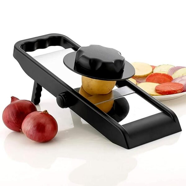 Adjustable Slicer, Stainless Steel and Plastic Premium Multipurpose Potato / Onion Slicer and Grater (1 Pc) - Image 5