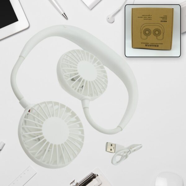 USB Rechargeable Wearable Neckband Fan - Image 3