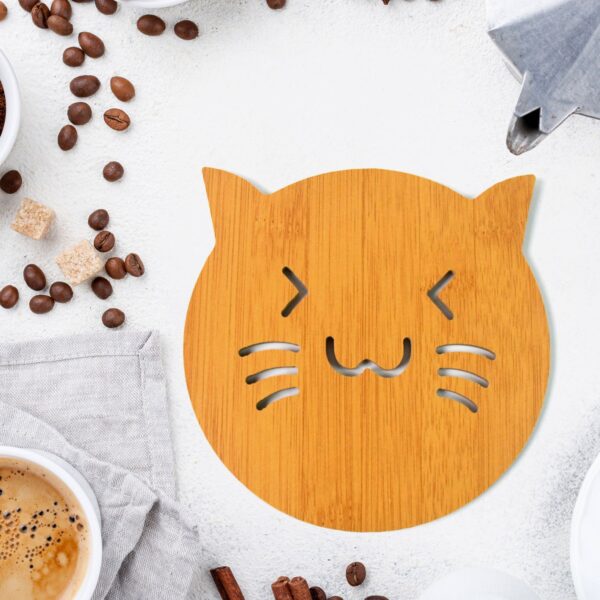 Square Bamboo Wood Table Place mat Hot Pot Cup Mat Tea Coaster(14×14 Cm / 1 Pc) - Image 4