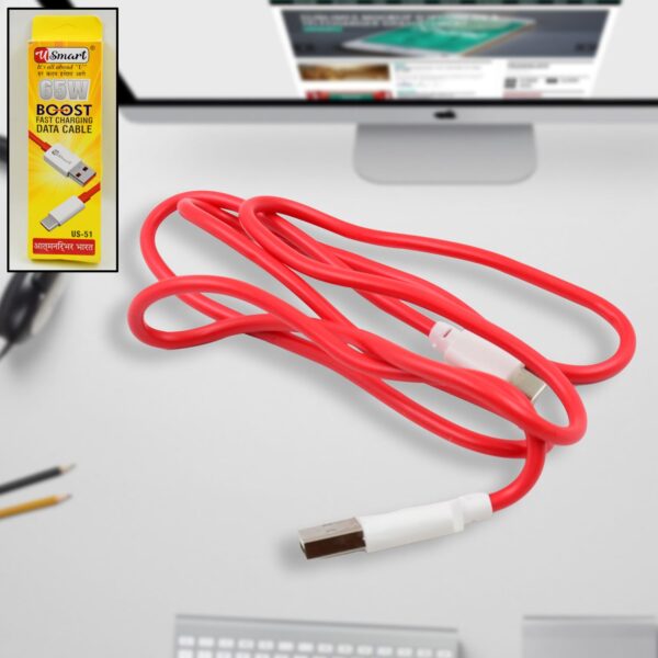 Type C data cable Fast Charging Data Cable (1000 MM / 65W / 1 Pc) - Image 6