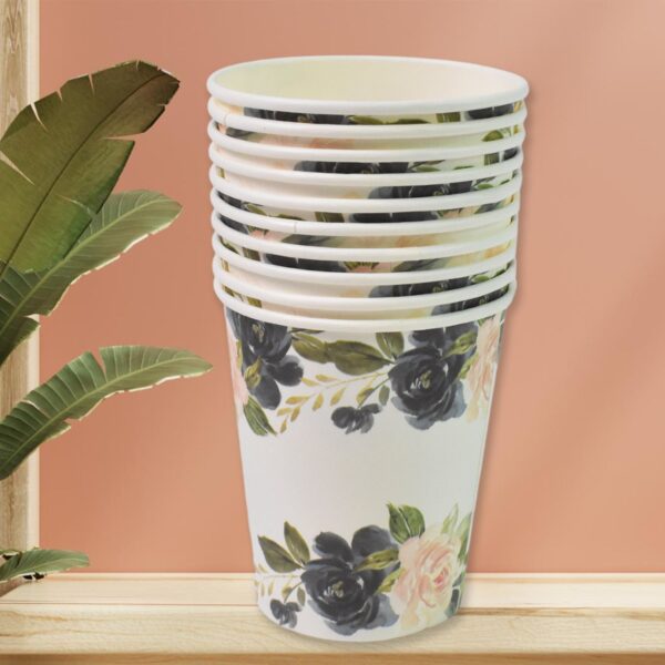 Disposable Paper Cups, Disposable Tea, Coffee Cups (10 Pcs Set / Mix Color & Design) - Image 3