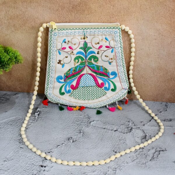 Handcrafted Cotton Embroidered Shoulder Bag / Purse for Girls & women (1 Pc / 9 Inch / Mix Desing) - Image 10