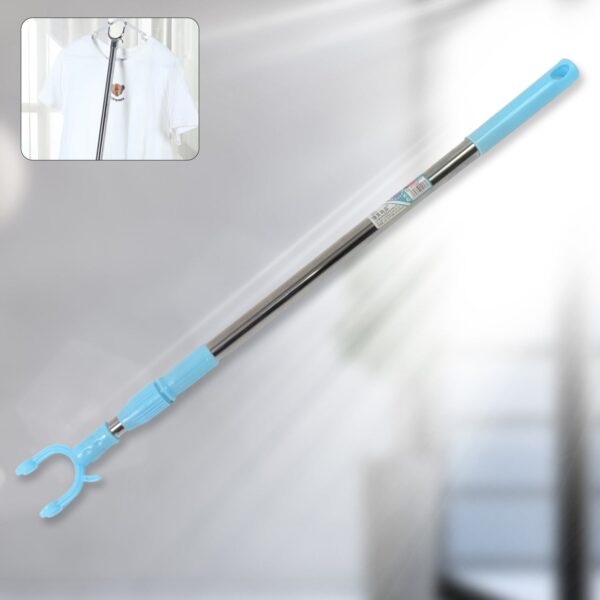 Stainless Steel Telescopic Pole Clothes Hooks Hanger (1 Pc / 1 Mtr.) - Image 3