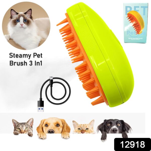 3 In1 Cat Steamy Brush, Self Cleaning Steam Cat Brush Cat Steamer Brush for Massage Cat Grooming Brush Pet Hair Removal Comb for Cat and Dog, for Removing Tangled and Loose Hair - Image 2