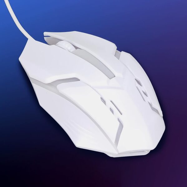 USB Wired Mouse, Gaming Mouse Colorful / Lighting Luminous  (1 Pc / Wihte) - Image 2