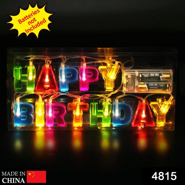 Decoratives Plastic Happy Birthday 13 LED Letter Battery Operated String Lights, Outdoor String Lights (Multicolour) - Image 2