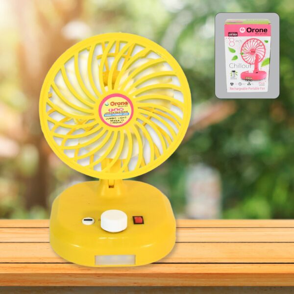 USB-C Type Rechargeable Portable Fan With LED Light Heavy Duty Motor & Foldable Fan With Charging Port Home, Outdoor, Temple - Image 2