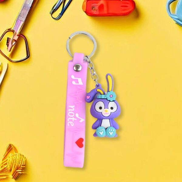 Cute Cartoon Silicone 3D Key Chain with Metal Hook & Strap (Pack of 1) - Image 2