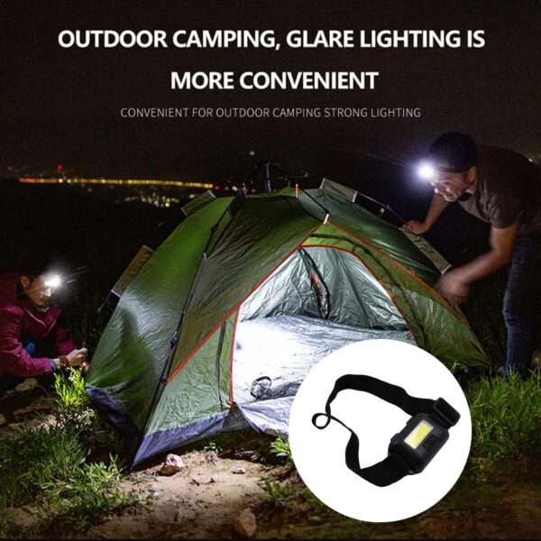 Head lamp Flashlight Waterproof Portable Lantern Headband Light Torch Lamp for Outdoor Camping Hiking Backpack Cycling, Running Hunting 10W Cob(1 Pc) - Image 4