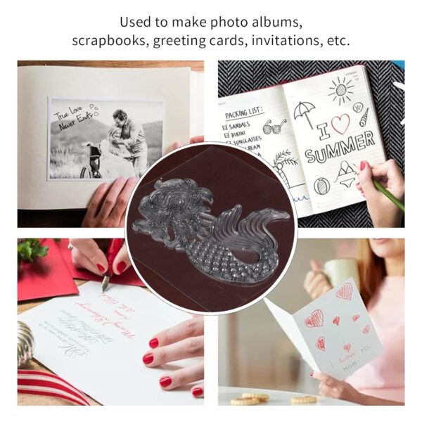 Reusable Transparent Rubber Stamp for Paper Crafts (Mix Design / 1 Sheet) - Image 12