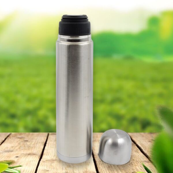 Vacuum Flask With Cover, 18/8 Stainless Steel | Hot and Cold Water Bottle with Push-Down Lid | Double Walled Stainless Steel Bottle for Travel, Home, Office, School, Picnic ( Approx 500 ML / With Cover) - Image 7