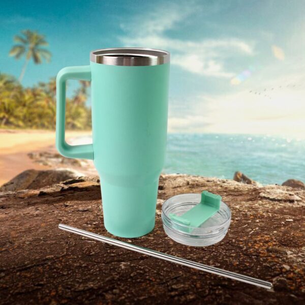 1200 ML Insulated Tumbler with Lid and Straw, Thermal Cope Beer Quencher (1200ml / 1 Pc / Mix Color) - Image 3