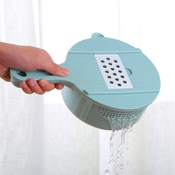 Vegetable Choppers with Drain Basket | 6 in 1 Vegetable Slicer Blades (1 Set) - Image 5