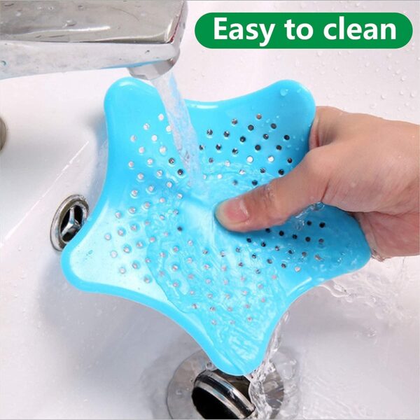 Star Shape Suction Cup Kitchen Bathroom Sink Drain Strainer Hair Stopper Filter, Star Shaped Sink Filter Bathroom Hair Catcher, Drain Strainers Cover Trap Basin (1 Pc) - Image 6