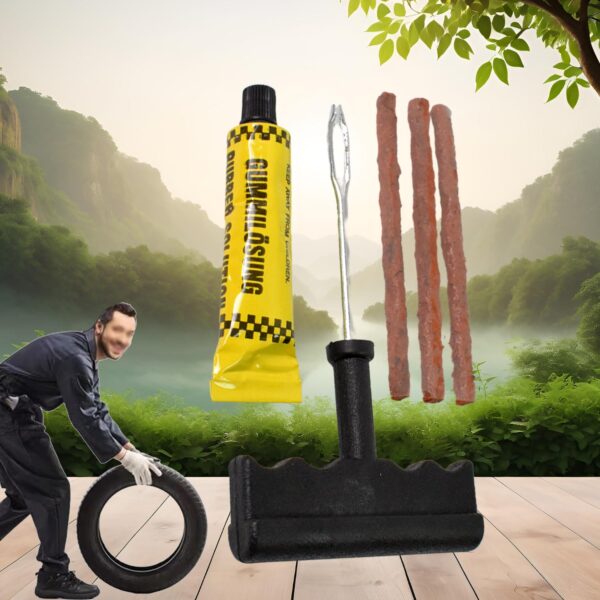 Tyre Puncture Repair Kit with 3 Seal Strips (5 Pcs Set) - Image 6