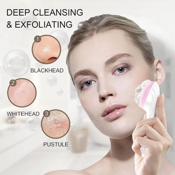 Silicone Face Scrubber Exfoliating Brush, Manual Handheld Facial Cleansing Brush (1 Pc) - Image 5