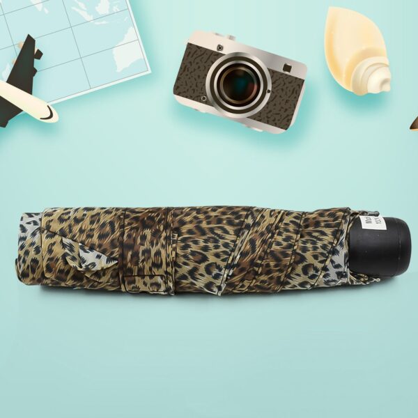 Leopard Shape 3-Fold Sun & Rain Protective Foldable Umbrella (1 Pc) - Image 4