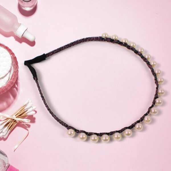 Hairband Pearls Fancy Party Hairband  (1 Pc / Mix Design) - Image 4