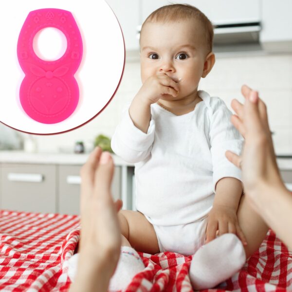 Silicone Baby Teether Pack of 1 (Mix Design & Color) - Image 3