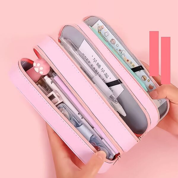 3 Layer Large Capacity With Multi-Functional Pencil Case (1 Pc) - Image 3