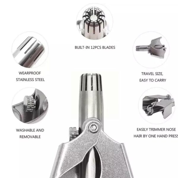 Nose Hair Clipper, Stainless Steel Hair Remover (1 Pc / With Brush & Plastic Case) - Image 3