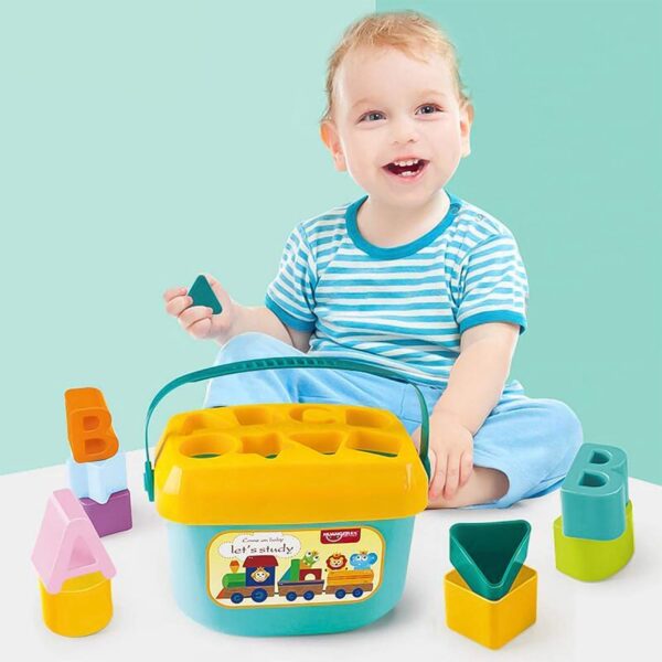 Baby First Block Set for Kids Non-Toxic Abcd Geometric Shape Sorting & Stacking Toy (1 Set) - Image 5