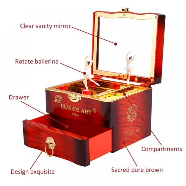 Dancer Ballerina Piano Music Box Hand Crank Music Plastic Box Gift  (1 Pc) - Image 3