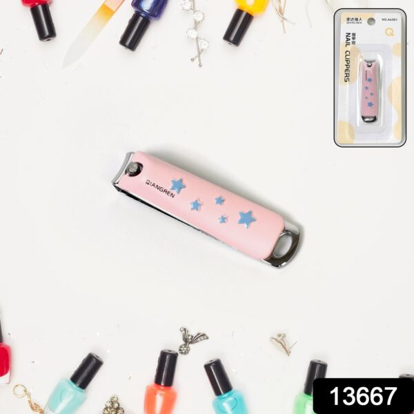 Cute Nail Clipper with Nail Catcher, Nail File - Stainless Steel (1 Pc) - Image 2