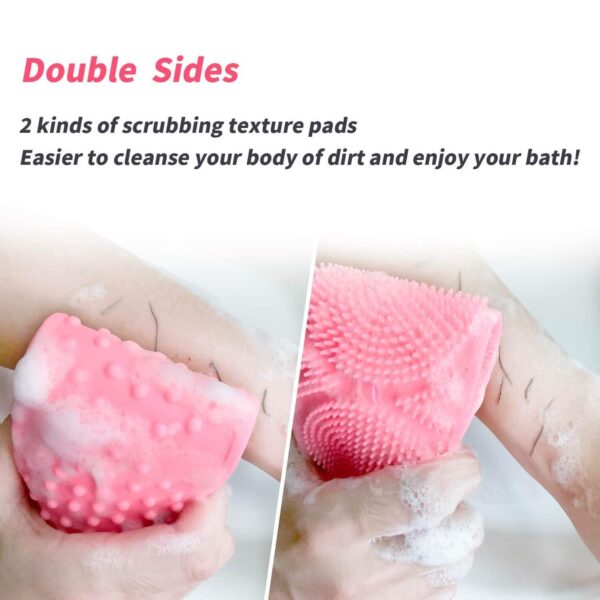 Silicone Body Back Scrubber Double Side Bathing Brush for Skin Deep Cleaning Massage, Dead Skin Removal (122 Gm | medium Size /1pc) - Image 7