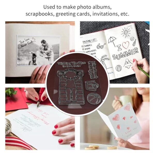 Reusable Transparent Rubber Stamp for Paper Crafts (Mix Design / 1 Sheet) - Image 3