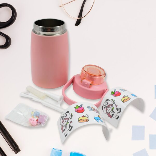 Stainless Steel Vacuum Insulated Water Bottle with Handle & Sticker (700 ML) - Image 6