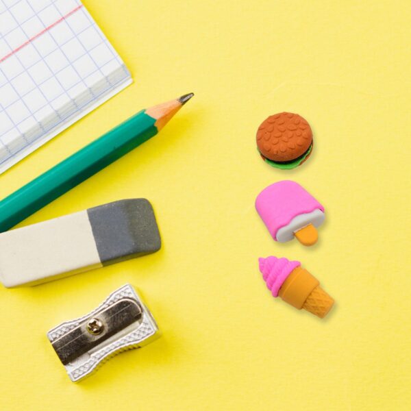 Mix Design Fancy & Stylish Colorful Erasers (1 Set / 3 Pc Set) - Image 3