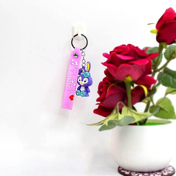 Cute Cartoon Silicone 3D Key Chain with Metal Hook & Strap (Pack of 1) - Image 5