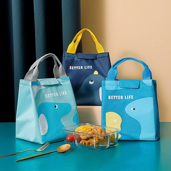 Lunch Box Bag for Women Men Insulated Lunch Bag With Zipper (1 Pc / Mix Design & Color) - Image 3