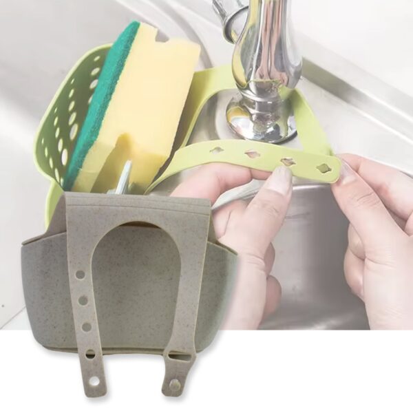 Kitchen Hanging Drain Bag Basket Bath Storage Gadget Tools Sink Holder (1 Pc) - Image 3