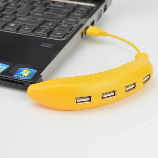 Banana Shape USB Hub, 2.0 Hub USB Splitter, 4-Port USB Hub (1 Pc) - Image 3