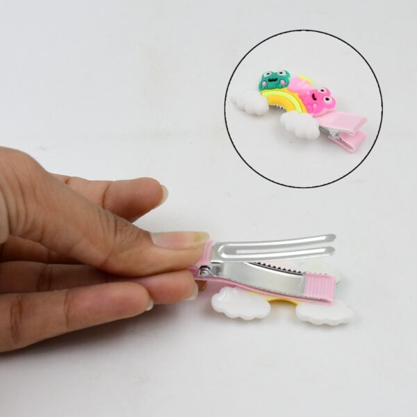 Cute Cartoon Plush Hairpin Set (7 Pcs Set / Mix Colour) - Image 4