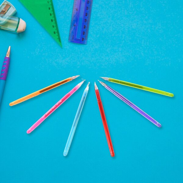 Multi Colour Gel Pen Set, Set of 6 Colours (6 Pcs Set) - Image 3