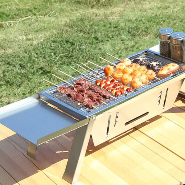 Portable BBQ / Barbecue Grill Stainless Steel Folding Charcoal Grill (1 Set / Net Weight : 2207 GM) - Image 6