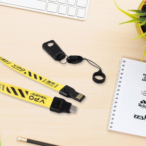 2 in 1 Lanyard Strap USB Charging Cable (1 Pc) - Image 3