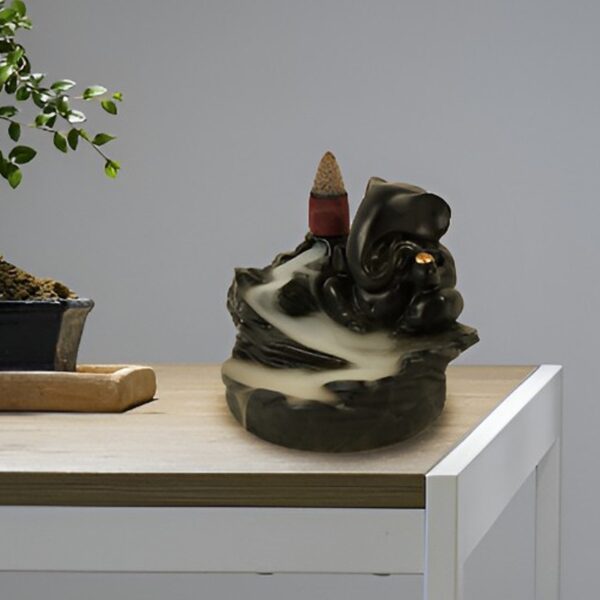 Smoke Fountain Ganesha Idol Decoration Items with 8 Pc Backflow Incense Cones Sticks (1 pc) - Image 3