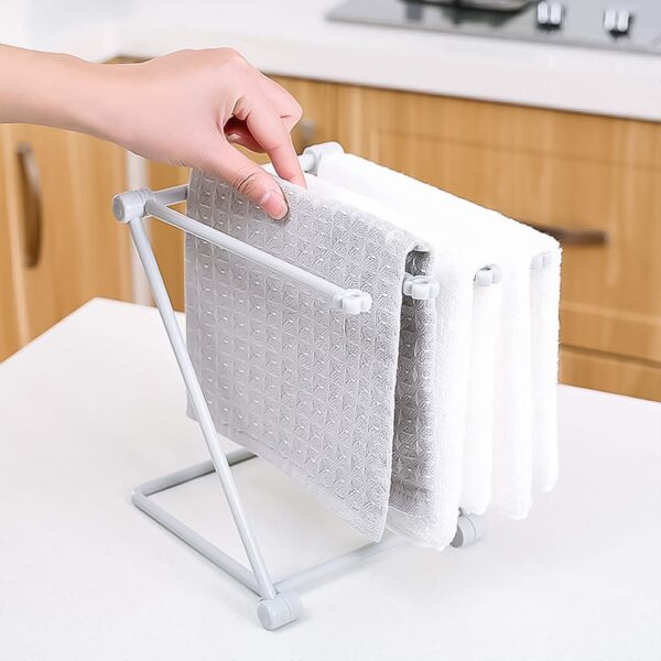 Folding Kitchen Bathroom Towel Rack, Towel Stand (1 Pc) - Image 4