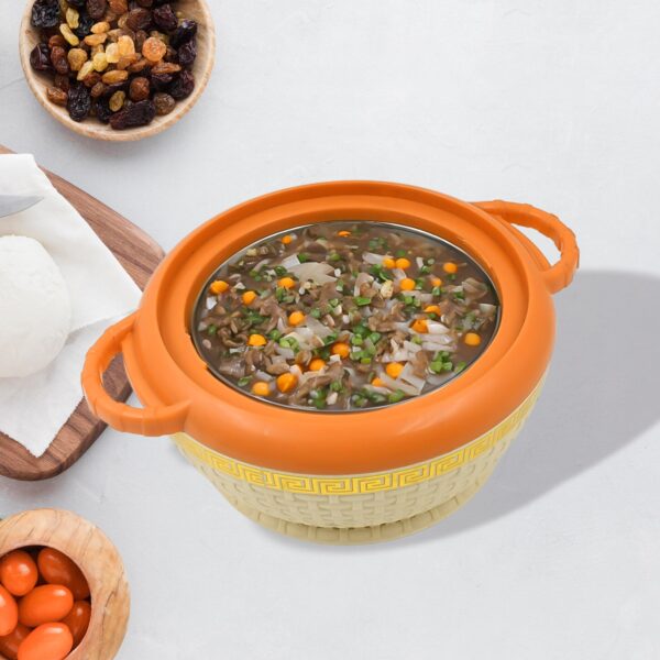 Insulated Hot Pot With Inner Stainless Steel Serving Casserole with Lid (800 ML Approx) - Image 3