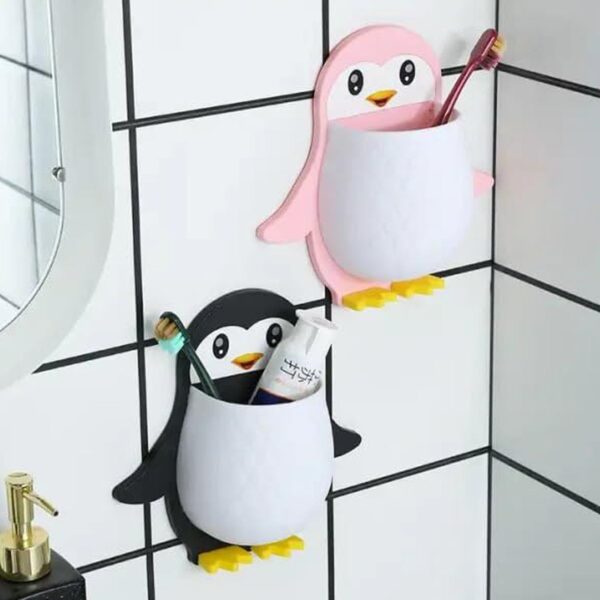 Penguin Storage Box, Adhesive Remote Case, Electric Toothbrushes Holder, Universal Controller Holder, Wall Nightstand, Office Plastic Wall Mount - Image 7
