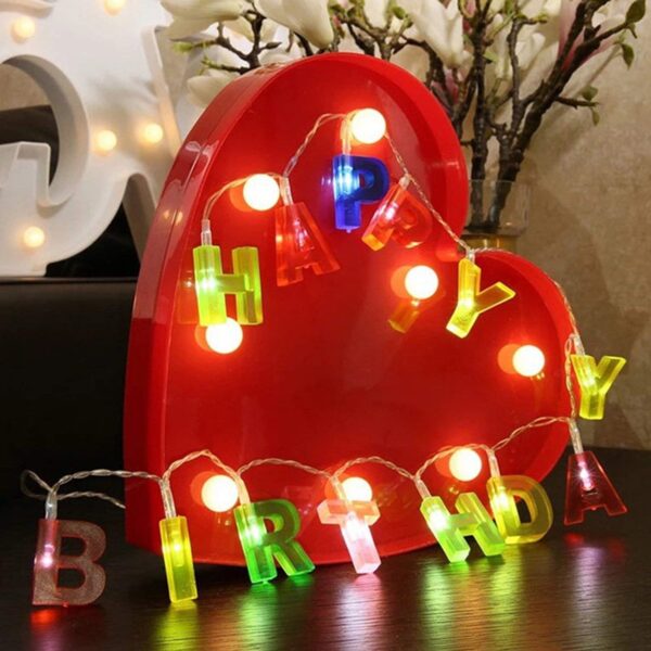 Decoratives Plastic Happy Birthday 13 LED Letter Battery Operated String Lights, Outdoor String Lights (Multicolour) - Image 6