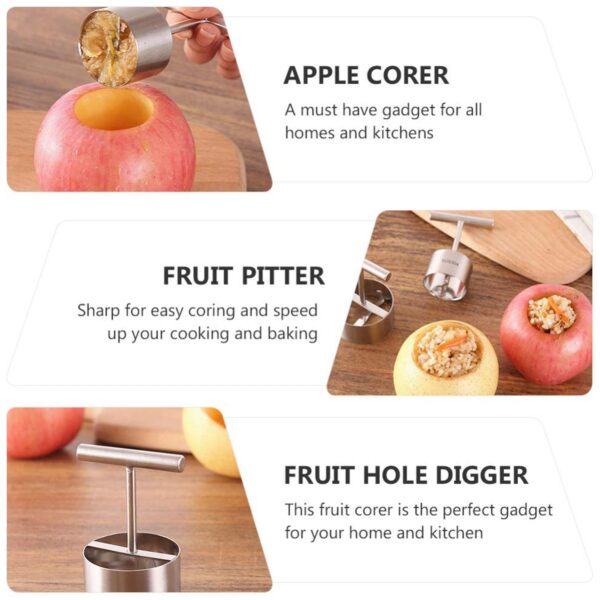 Corer Pear Core Separator Vegetable Core Remover Seeder Cutter Pitter Fruit Hole Remover Coring Tool (1 Pc) - Image 3