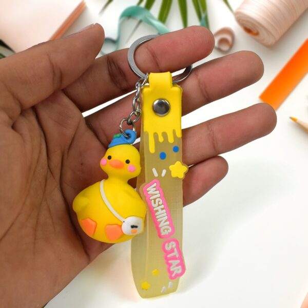 Cute Cartoon Silicone 3D Key Chain with Metal Hook & Strap (Pack of 1) - Image 5